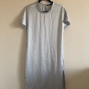 Zara Maxi Silk Dress with Slit Size XS